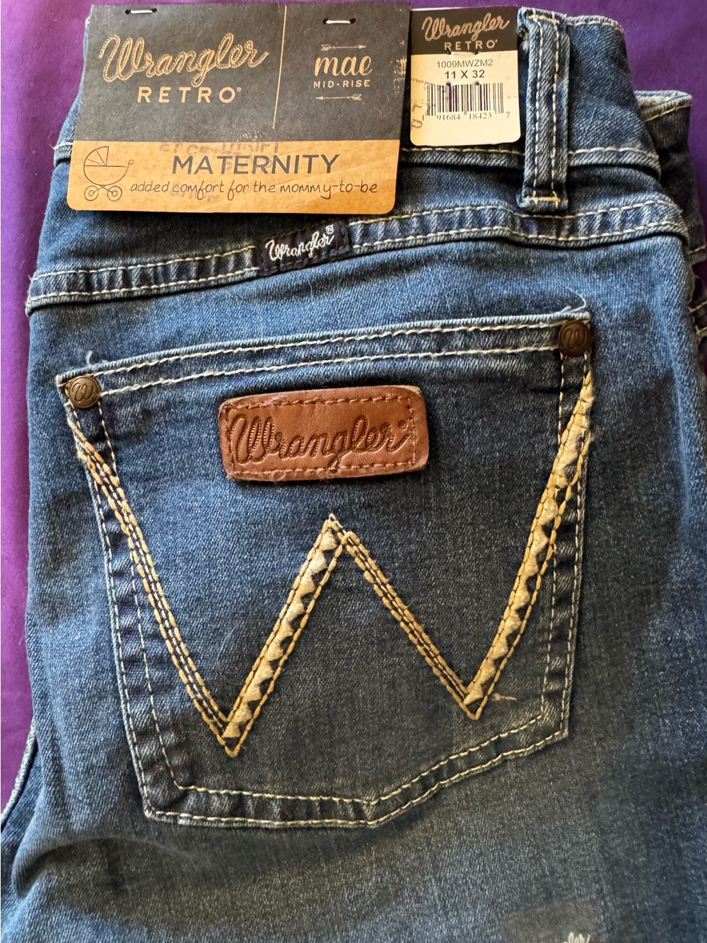 Wrangler Retro Mae Mid-Ride Maternity Bootcut Jeans 11/32 NWT